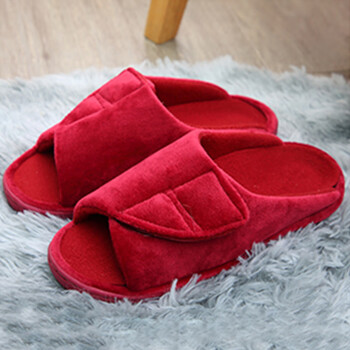 蕉京脚宽脚胖脚肿老人拖鞋露趾棉拖鞋脚肿背高脚受伤石膏鞋孕妇老人魔