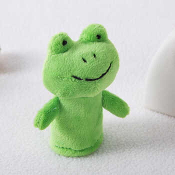 猴子狮子熊猪安抚玩偶青蛙指偶小公仔幼儿园迷你毛绒动物手偶 青蛙