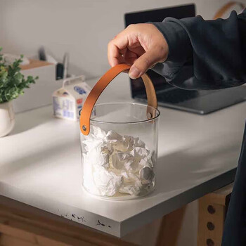 默然诺尔in桌面垃圾桶小号迷你办公室桌上精致收纳高颜值风废纸篓手提