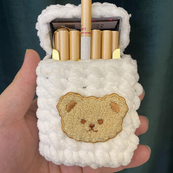 烟盒套送男女友手工编织diy软盒毛线套材料包烟壳套 小恐龙材料包