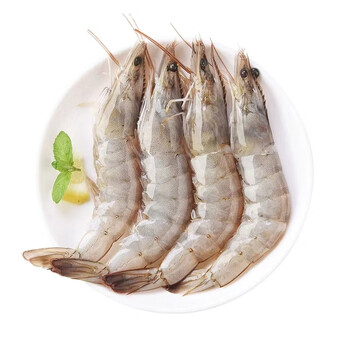 欣禾海洋牧场 鲜冻厄瓜多尔白虾 2kg 大虾 (25-30只/500g)【图片 价格