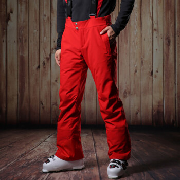 RUNNING RIVER奔流 男士 冬季 新品防风保暖专业双板带填充棉滑雪裤B1086 170红 46-S