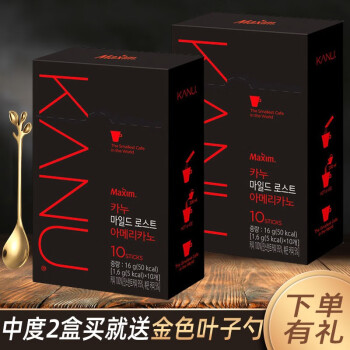 麦馨KANU卡奴美式咖啡粉柔和中度深度纯咖啡韩国maxim未添加糖黑咖啡进口盒装