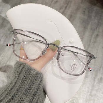 暴龙素颜透明眼镜框可配度数方形显瘦装饰眼睛框镜架女网红透灰框