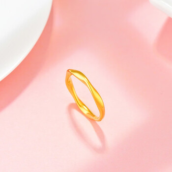宁夫人老凤凰黄金戒指莫比乌斯环足金女戒戒圈素圈指情人节礼物送女友