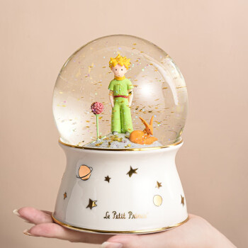 天空音樂盒小王子水晶球摆件音乐盒周边八音盒儿童玩具女生生日礼物女孩礼品 LPP030-曲目：玫瑰人生-礼盒装