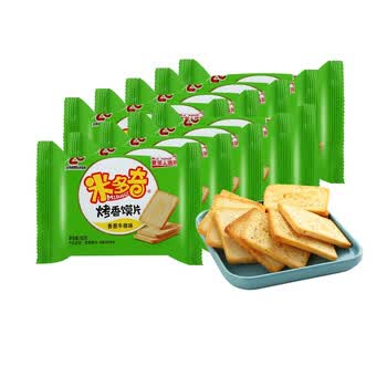 米多奇烤香馍片香葱牛排味营养早餐休闲零食下午茶点50g10新老包装