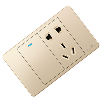 118型插座开关插座118型家用暗装平金二位一开带5孔五孔插座面板
