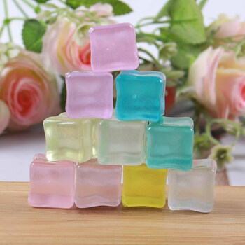 可狄(kedi)夜光彩色透明冰块 摄影道具橱窗鱼缸 diy手机支架冰箱贴