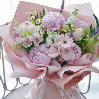 母亲节鲜花520送女友芍药花束生日速递上海北京深圳广州同城花店配花