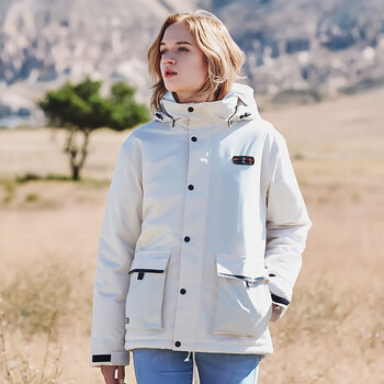 tfotfo 冲锋衣 休闲加厚保暖防水棉服一体冲锋衣登山服情侣款外套 女