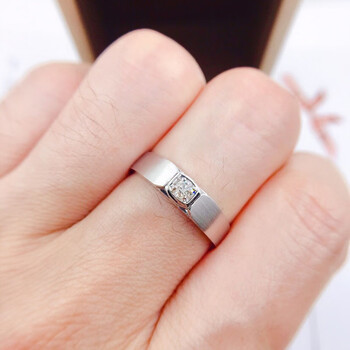 歌娅缇珠宝 18k金求订结婚男士钻戒男戒 裸钻对戒定制 铂金40分克拉真