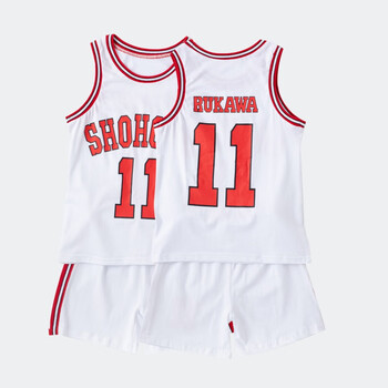 t恤短袖篮球服套装湘北樱木花道流川枫队服无袖白色11号流川枫160cm