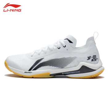 李寧(li-ning)羽毛球鞋男款減震專業比賽鞋ayas012-1標準白/黑色40/7.