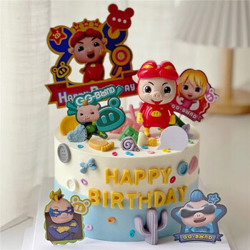 芙滋窝新款猪猪侠生日儿童男孩女孩小猪猪红胖子蛋糕全国同城配送 q款