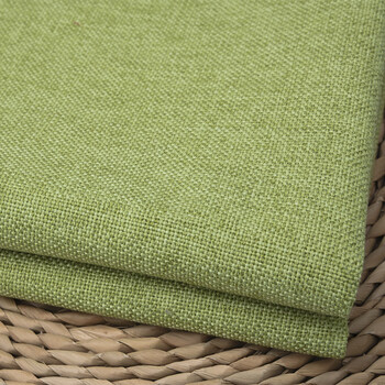 加厚亚麻沙发布料纯色棉麻田园面料抱枕靠垫软包桌布坐垫17号浅绿色