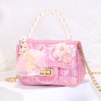 迪士尼disney儿童包包小包公主时尚可爱珍珠手提包女童卡通洋气斜挎包