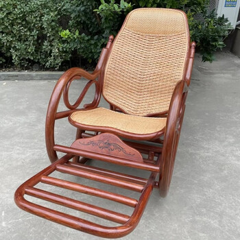 藤艺真藤摇椅摇摇椅老人摇摇椅户外摇椅躺椅成人午休椅休闲椅全藤摇椅