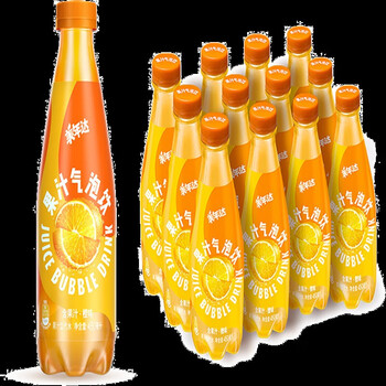 百事可乐mirinda美年达果汁气泡饮橙味果汁型汽水450ml*12细长罐瓶装