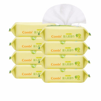 康贝（Combi） 婴儿手口湿巾 宝宝专用湿巾迷你小包/外出便携/加量装清洁湿纸巾 25片*8包 25抽 8包