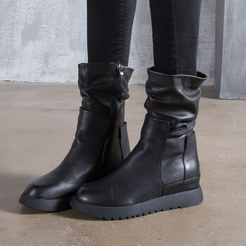 马丁靴女加绒加厚保暖棉靴经典百搭黑色中筒靴时尚街
