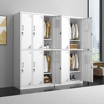 铁皮更衣柜带锁收纳储物柜存包柜工厂宿舍鞋柜碗柜多门换衣柜 四门