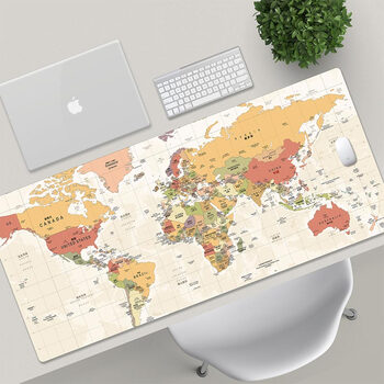 仓梵世界地图鼠标垫超大号电脑键盘男中国风复古桌垫游戏电竞办公创意