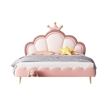 曼情 床公主床现代简约单人ins网红皇冠床卡通女生软体床 床 乳胶床垫