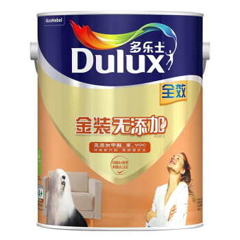 多乐士（Dulux） 金装无添加全效乳胶漆内墙 油漆涂料 墙面漆 A833单桶面漆5L哑光白色-调色咨询客服