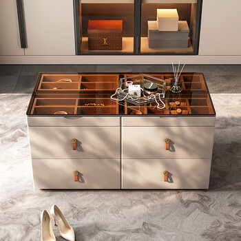 妙普乐衣帽间中岛柜 现代感中岛柜家用现代简约储物柜衣帽间网红落地