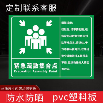 紧急疏散集合点应急避难场所保持通路提示方向警示告说明安全应急提指示图牌标识语公告防水pvc铝板标志标紧急疏散集合点横版 Pvc塑料板 x30cm 图片价格品牌报价 京东