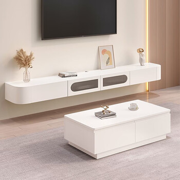 琪皓阁实木悬空电视柜简约现代客厅壁挂式吊墙柜挂墙悬挂电视机柜小