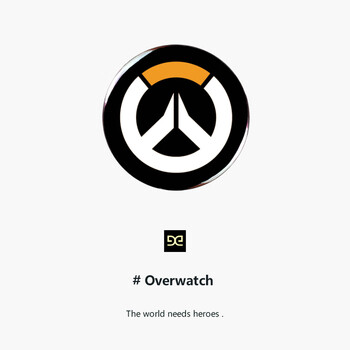 守望先锋overwatch游戏周边徽章挂饰痛包吧唧 黑色logo 58mm