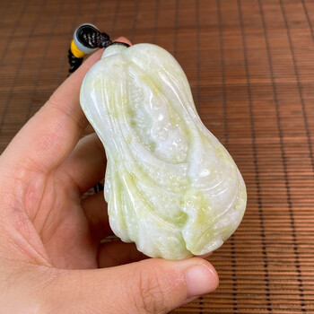 湦水饰阁蓝田玉白菜手把件文玩盘玩件男女款珠宝玉石玉器手饰把玩件