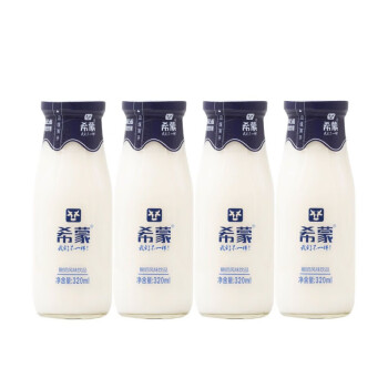 康创优品希蒙酸奶320ml*4瓶早餐奶玻璃瓶包装常温原味酸奶 320ml*4瓶