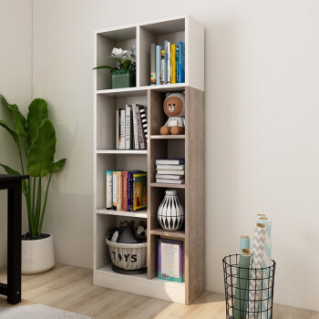 雅美乐架落地简易置物架层板可调书柜1.6米储物收纳柜子 白色