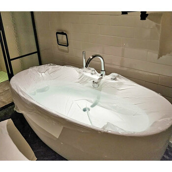 10个一次性浴缸套带浴袋洗澡塑料膜沐浴桶加厚酒店旅行家用泡澡袋子