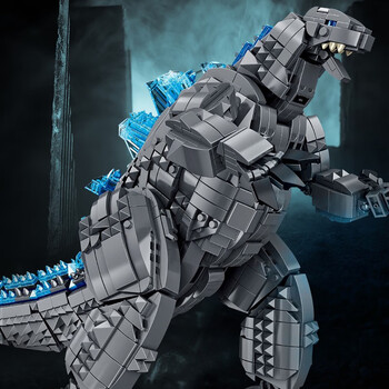 万高(wangao)中国积木怪兽之王机械哥斯拉大战金刚恐龙模型拼装儿童