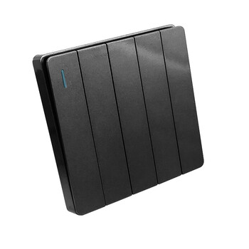 家用86型五位开关灯控照明5开浴霸墙壁暗装6位开白金色灰黑色面板黑色