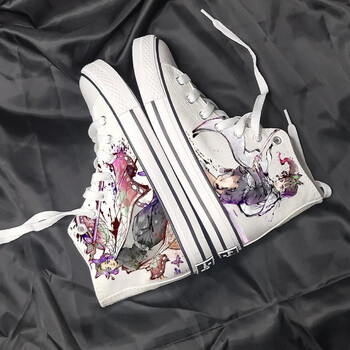 鬼灭之刃周边帆布鞋无限列车篇碳治郎联名帆布鞋男女情侣百搭高帮鞋子