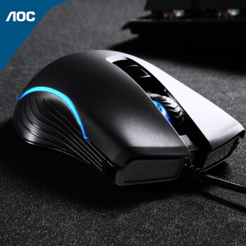 AOC GM100 鼠标 有线鼠标 游戏鼠标 电竞鼠标 宏编程鼠标 电脑笔记本通用 黑色 2400DPI