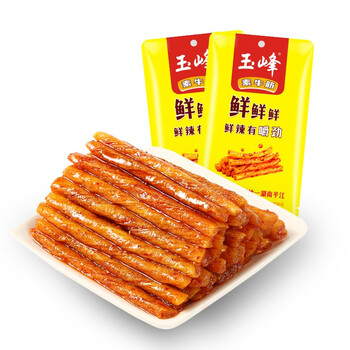玉峰休闲零食麻辣条童年怀旧辣味素牛筋32g20盒
