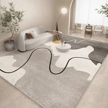 侘寂风客厅卧室茶几地毯仿羊绒地毯客厅轻奢加厚茶几毯北欧ins风现代