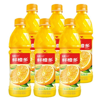 统一蜜桃多鲜橙多450ml*6瓶/15瓶装果汁饮料夏季休闲节日聚会果味饮品
