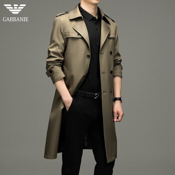 emporio armani阿玛尼品牌高档中长款男士风衣外套2022秋季休闲中年