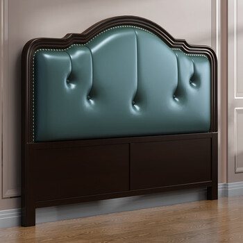 定制美式床头板软包简约现代靠背轻奢美式米床头檀木黑床头檀木黑1853