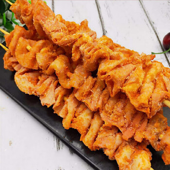 鸡皮串油炸弯弯香辣脆皮串奥尔良风味鸡皮鸡肉串清真40枚