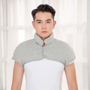 男士护肩保暖秋冬防寒保暖睡觉坎肩加厚中老年棉护颈肩膀坎肩领可卸