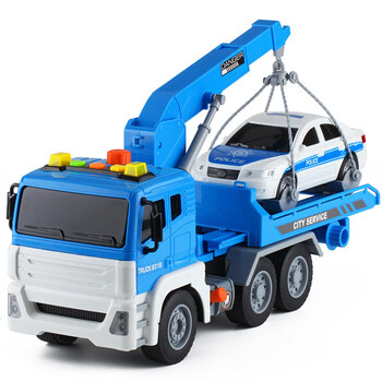 圆小米儿童宝宝惯性玩具车大号清障拖车大吊车仿真汽车模型玩具卡车