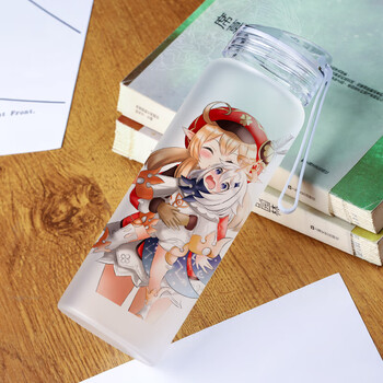 派蒙杯 原神动漫玻璃杯可莉 芭芭拉 七七周边磨砂水杯高硼硅男女便携